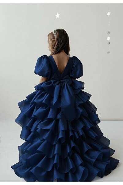 Asel Kids ДІВЧАТКО САТЕНЕ ЗНІМНЕ СУКНЯ З ХВОСТОМ І РУКАВАМИ