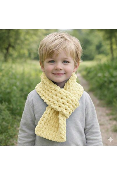 A&D HANDMADE Hand Knitted Puffy Plush Children's Scarf 15X150 cm