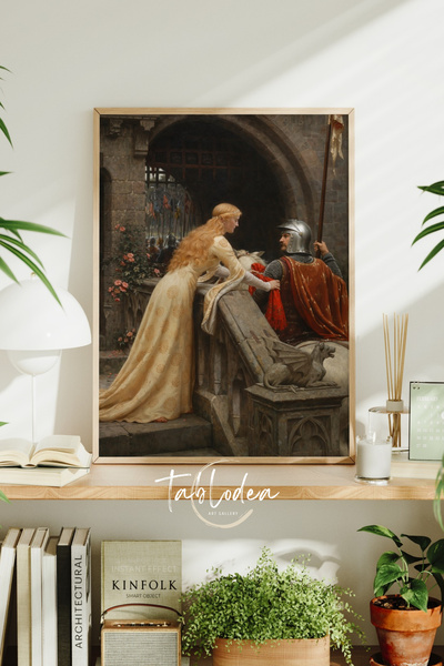 tablodea Edmund Leighton God Speed Cavalerul Evului Mediu, poster înrămat, ro...