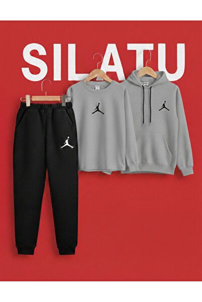 SILATU Hooded Zero Collar Tracksuit Set