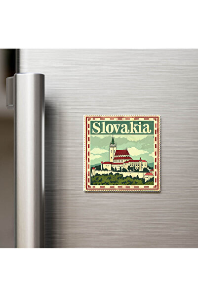 iBerk Mıknatıslı Buzdolap Magneti - Slovakya Slovakia - Posta Pulu Temalı Ülk...