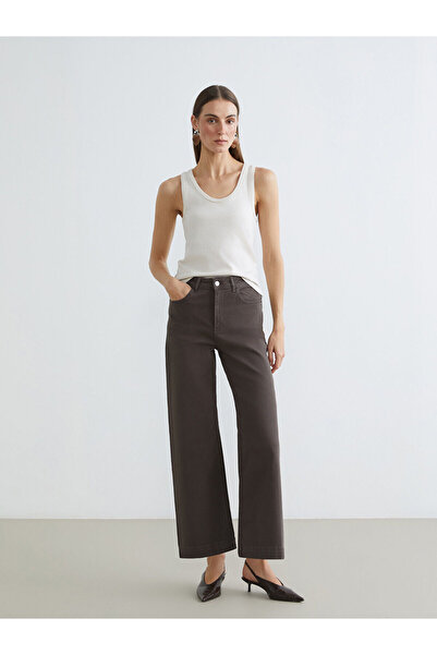 LC Waikiki Brown Wideleg Women's Jean Trousers