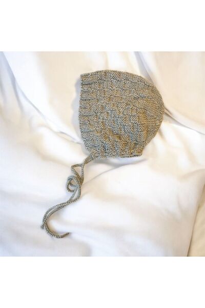 The Cloudish Shop Hand Knitted Laura Lora Baby Beanie - Hat Bonnet Gray Honey...
