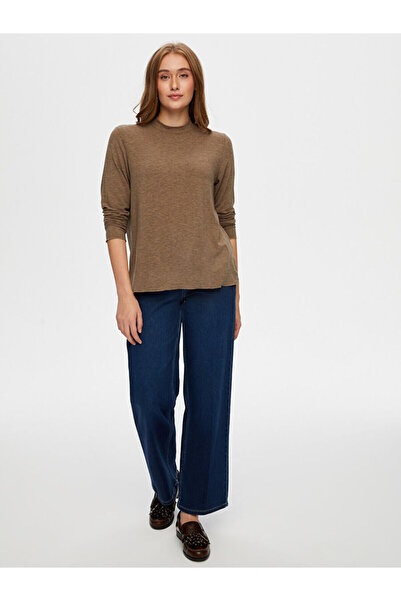 Faik Sönmez Relax Dik Yaka Uzun Kol Tshirt W26TSH102