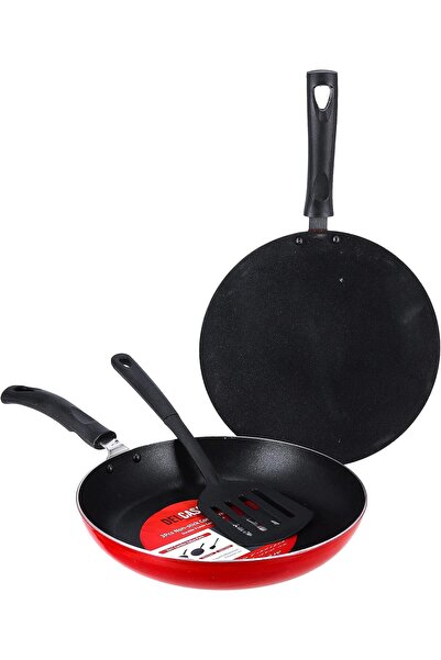 DELCASA Fry Pan Tawa And Turner, Non-Stick Coating, DC1959 - Set Of 3 Cookware