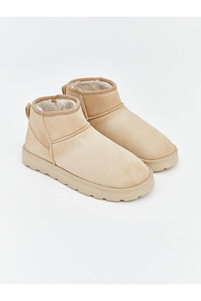 LC Waikiki Lcw Steps Beige Fur Lined Suede Look Women's Boots