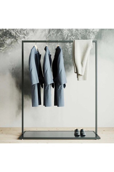 MD Vİtrin Dekorasyon Butik Tekli Askılık Mağaza Ayaklı Standı MDF Bazalı Askılık