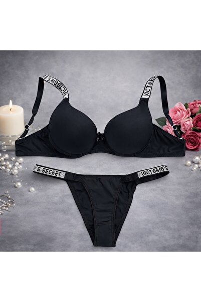 SATTENS Micro Fabric Flat Support Padded Stone Bra Panties Lingerie Set