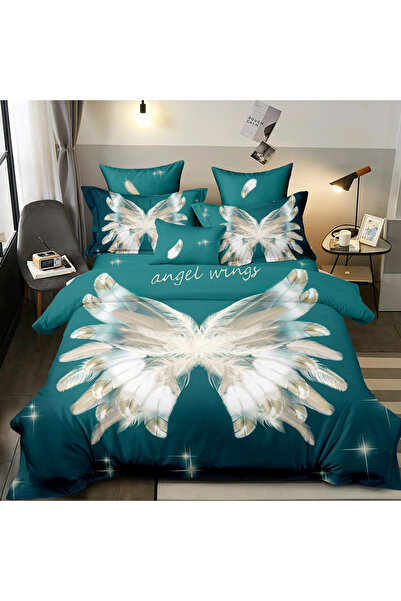 Patul Fine Cotton Linen, Sulphur, Double Bed, 2 Persons, 6 Pieces