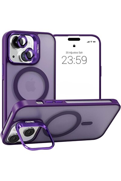 HappyCase iPhone 15 Uyumlu Stantlı Kılıf Case Pro Tank Kılıf Lens Koruyucu Zı...