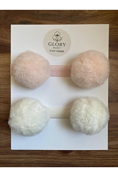 GLORY BABY Girl's Baby Pompom Bandana Set of 2