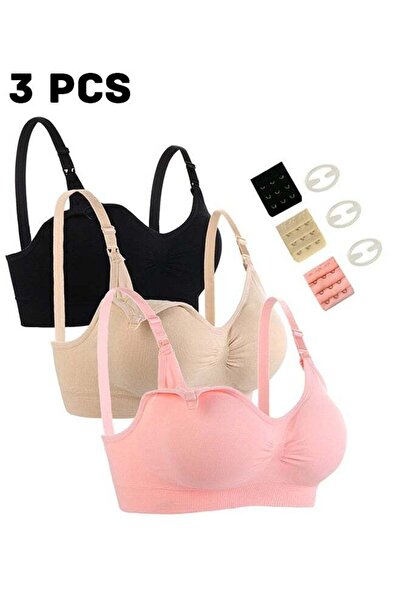 Generic طقم حمالات صدر للرضاعة الطبيعية من ريل فروج مكون من 3 قطع بدون خياطة ...