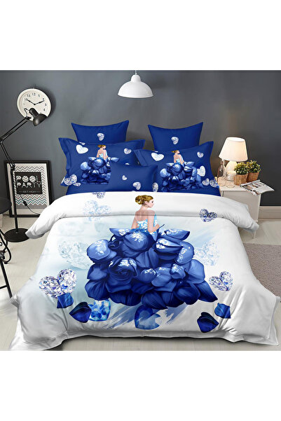 Patul Fine Cotton Linen, Sulphur, Double Bed, 2 Persons, 6 Pieces