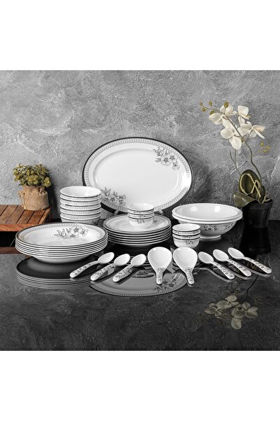 DELCASA 35 Piece Floral Beast Melamineware Dinner Set