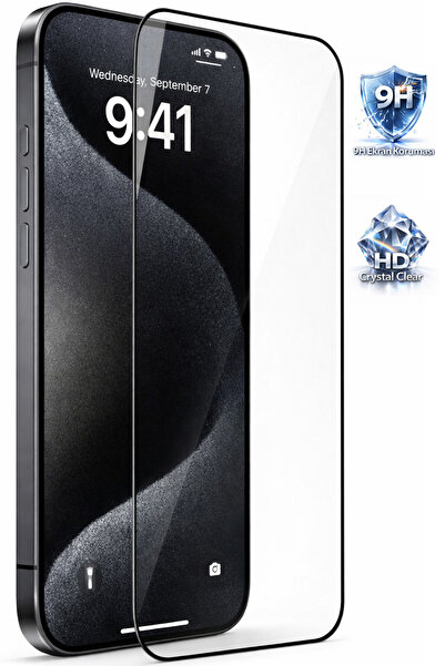 Tech&bello accessories واقي شاشة زجاجي لآيفون 16 برو ماكس، تغطية كاملة، مضاد ...