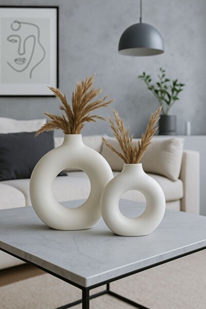 Baen Decor Dekoratif İskandinav İkili Vazo Seti – Modern Tasarım