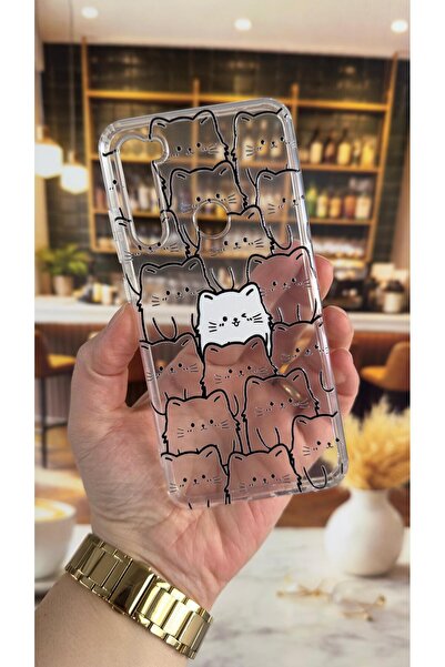 Vip Case Redmi Note 8 Compatible Manycat Patterned Transparent Shock-Absorbin...