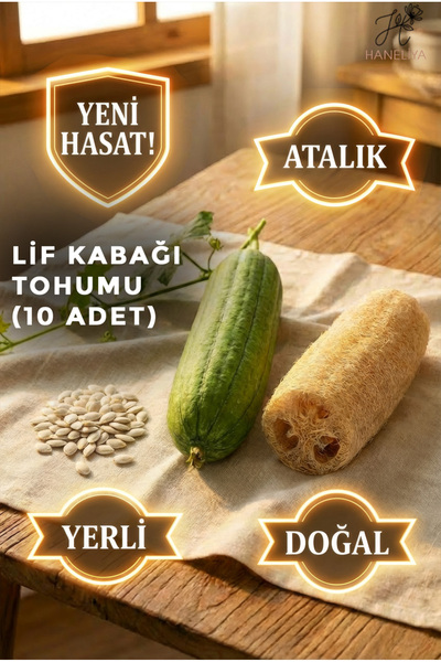 Haneliya 10 Adet Lif Kabağı Tohumu (Yeni Hasat, Atalık, Yerli, Doğal) Kabak L...