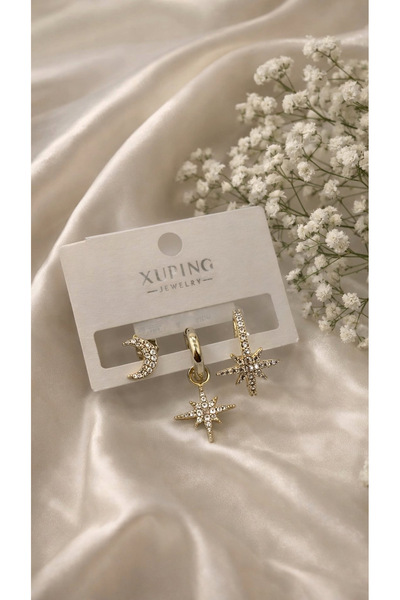 Asel Üçlü Xuping Yıldız Küpe