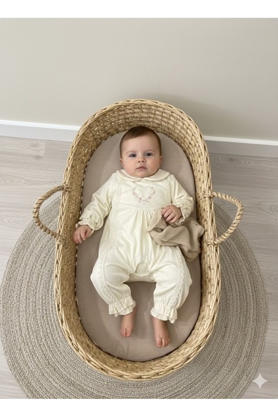 minicayzen Baby Girl Jumpsuit 3-6-9 Months Heart Embroidered Jumpsuit