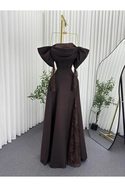 ZAHRA Barbie brown evening dress