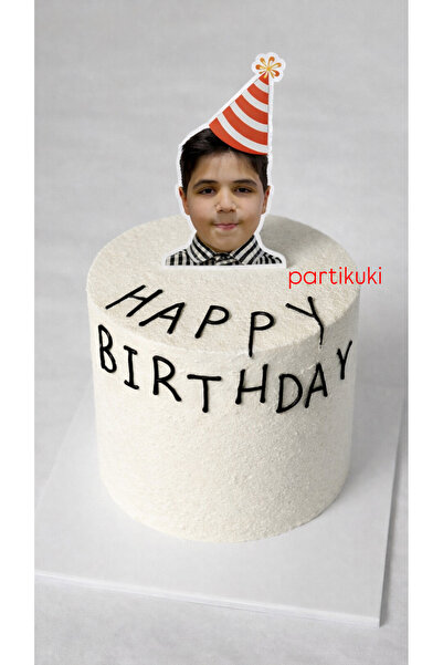 partikuki Kişiye Özel Fotoğraflı Pasta Üstü Süsü Doğum Günü Cake Topper 10 cm
