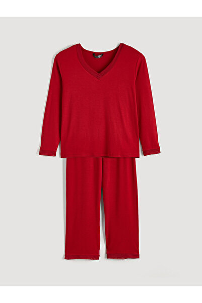 LC Waikiki Özmarka Νέα Σεζόν Γυναικεία Πιτζάμα με λαιμόκοψη V