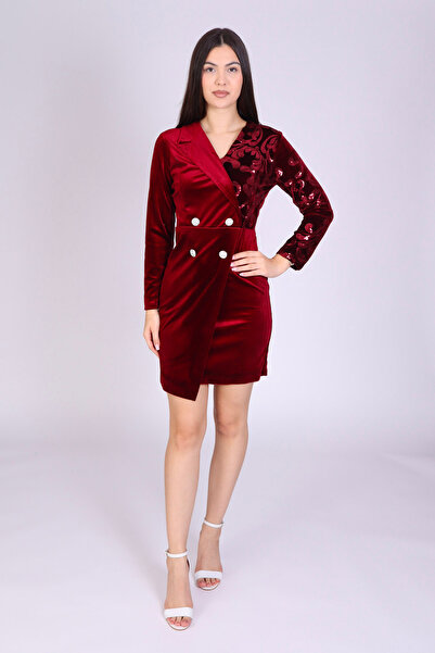 Ella Collection Rochie sacou DASHA din catifea si paiete