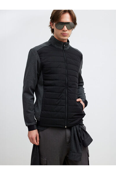 LC Waikiki معطف أنثراسايت ستاندرد فورم ياقة مرتفعة متوسطة الطول للرجال