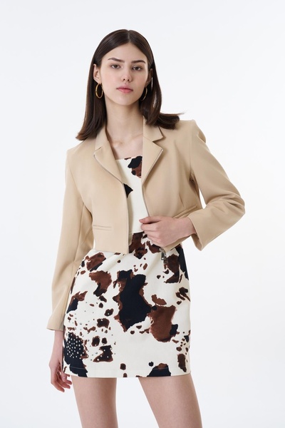 Quzu Women's Jacket Ckt00119 Beige