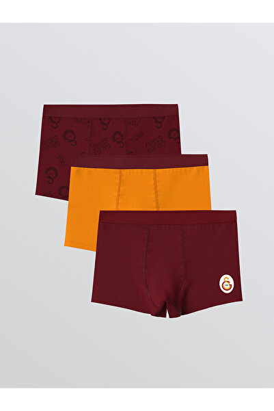 LC Waikiki Kırmızı Galatasaray Lisanslı 3'lü Erkek Çocuk Boxer
