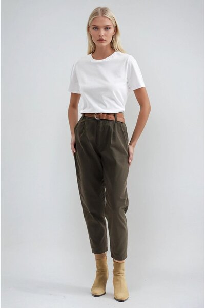 Lijuri Self-belted carrot pants 0107
