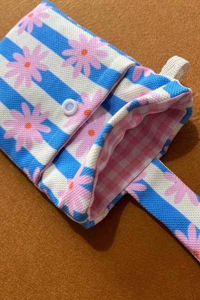 Outlet Çarşım Passport Cover with Pocket Floral Fabric