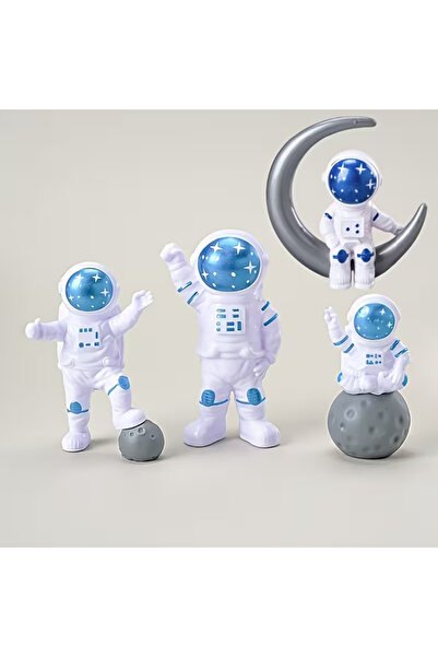 darko 4lü Astronot Biblo Pasta Süsü Seti Astronomi Seven Çocuk Hediyelik Deko...
