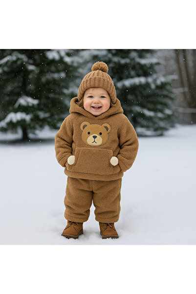 TURCIA Welsoft fluffy sweatshirt and pants set - Brown