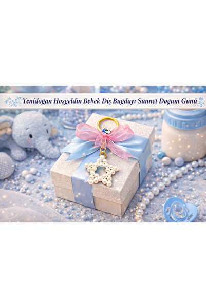 Crystal Atelier 10 Pieces Pearl Star Keychain – Newborn Welcome Baby Teething...