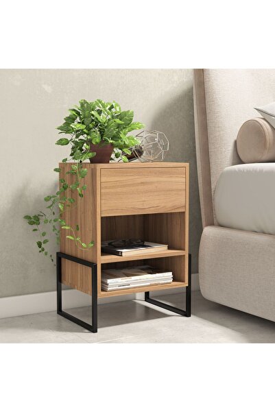 Generic Wooden nightstand with a practical design