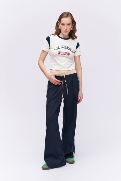 Quzu Women's Canvas Pants 71206 Navy Blue