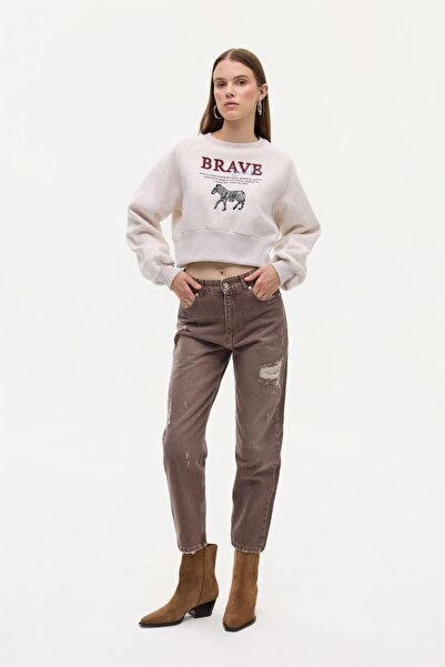 Quzu Women's Canvas Trousers Pnt00910 Brown