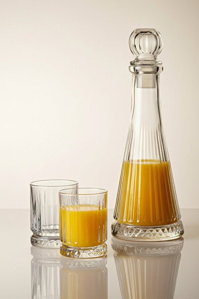 KHAKMA Home 5 Parça Kristal Kesim Sürahi Takımı - 750 cc Karaf ve 4'lü Bardak...