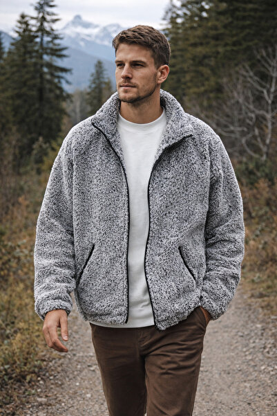 tiggirmoda Oversized Full Zip Plush Jacket