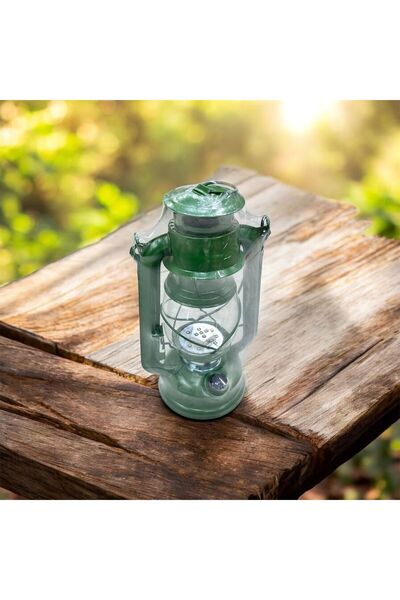 South house Metal lantern, green balloon, gold light, 25 cm size