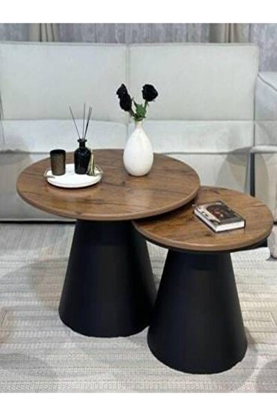 CN Brown metal table set (two pieces)