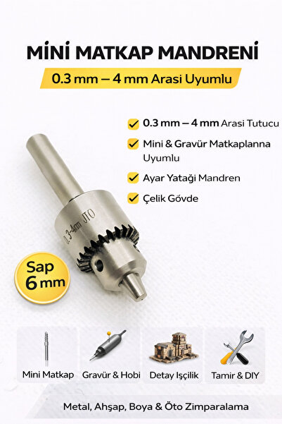 SENBANG Mini Mandren 0.3 – 4 mm | 6 mm Saplı | Gravür, Dremel ve Matkap Uyuml...