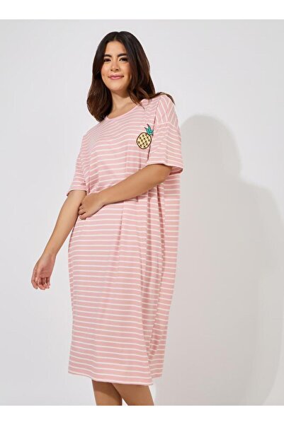 Generic Striped Nightgown with Pineapple Badge