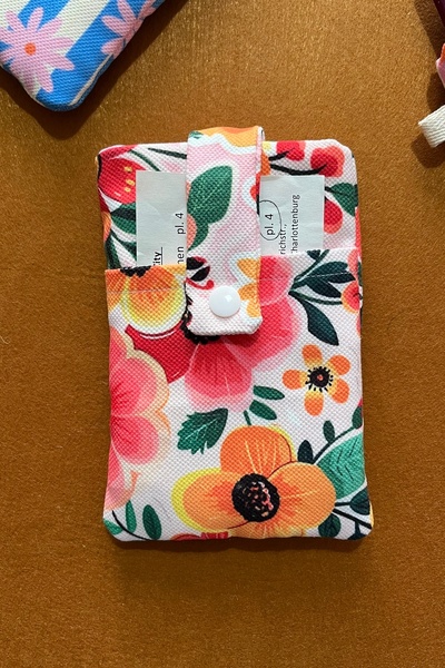 Outlet Çarşım Passport Cover with Pocket Floral Fabric