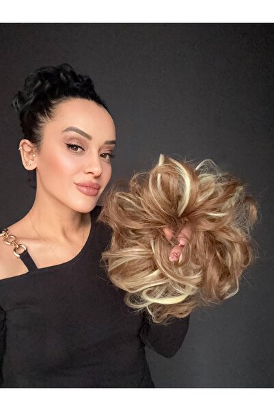 Suzan Peruk Pratik Saçlı Lastikli Topuz Tokası Renk seçenekli Takılıış videolu