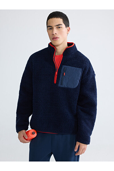 LC Waikiki Peak New Season Mock Neck Plush Men's Sweatshirt