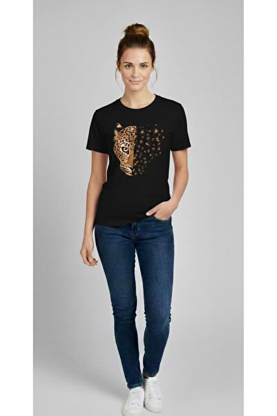 playwear تي شيرت PLAY WEAR KAPLAN PARÇALI (تي شيرت أسود بأكمام قصيرة وياقة دا...