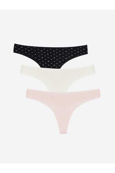 LC Waikiki Özmarka Νέας Σεζόν Σλιπ Τάνγκα με στάμπα, Σετ 3 τεμαχίων